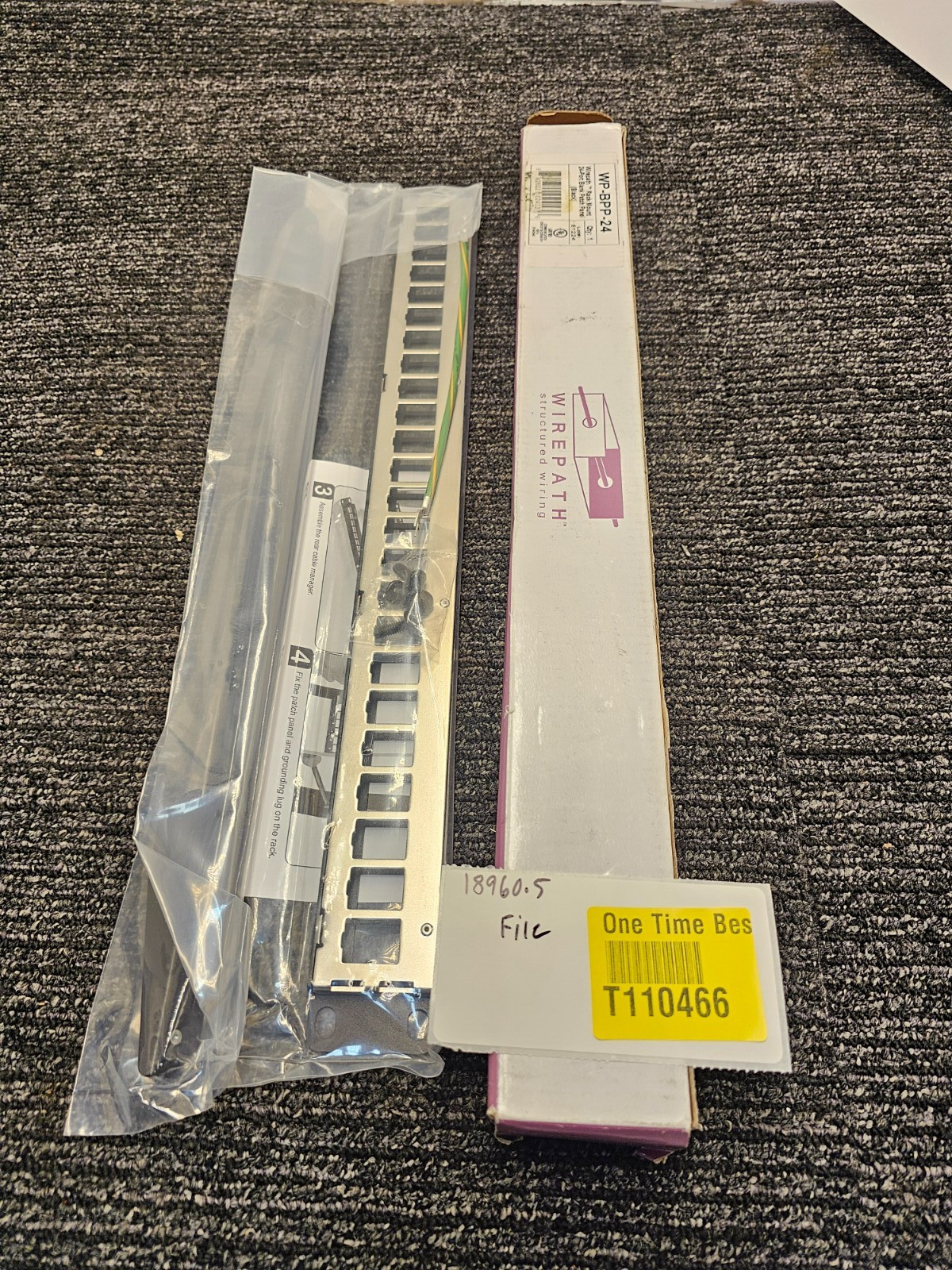 Wirepath WP-BPP-24 Rack Mount 24 Port Blank Patch Panel Black