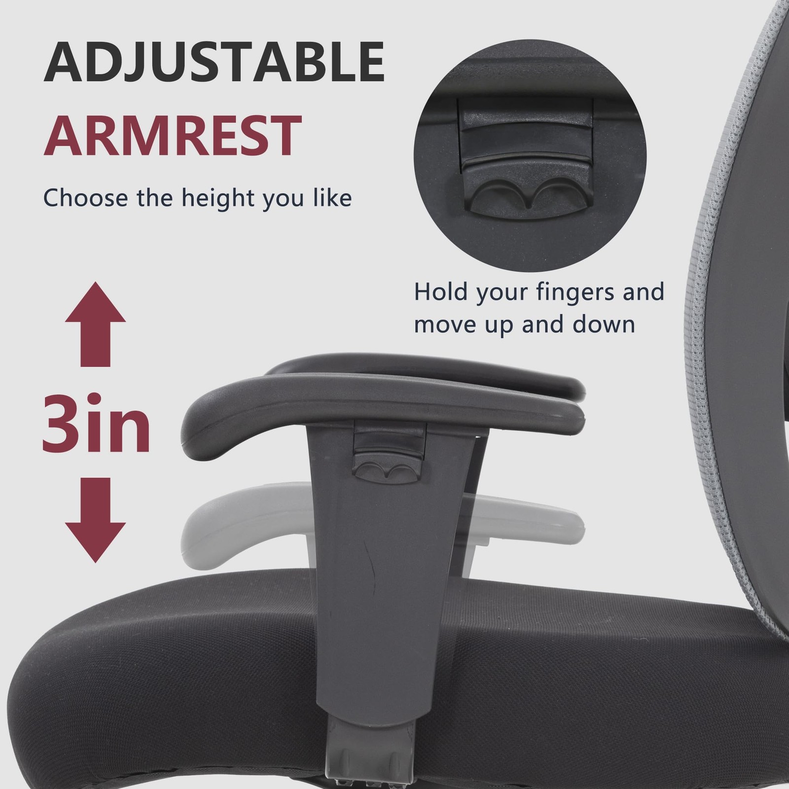Big and Tall Office Chair 400lbs Desk Chair Mesh Computer Chair with Lumbar S...