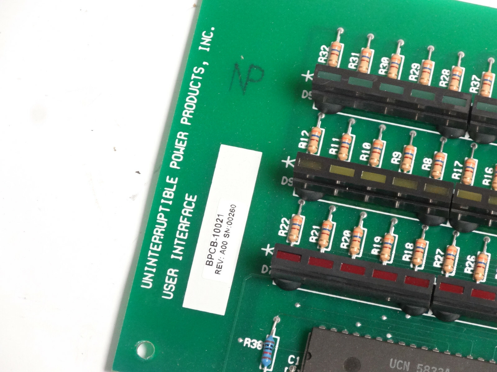 UPPI User Interface Board BPCB-10021 Rev A00
