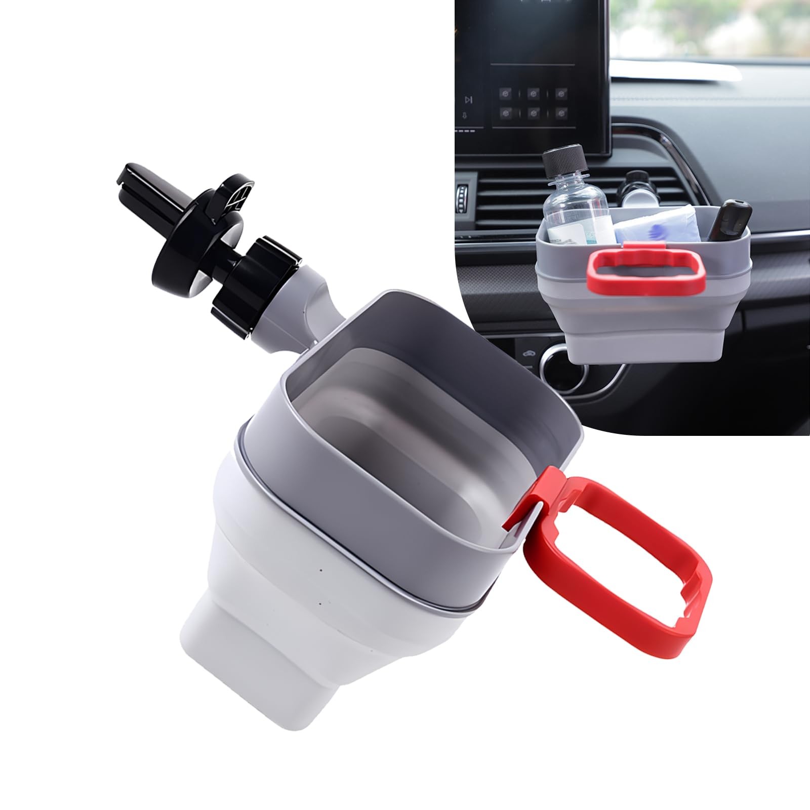 1 PCS Sauce Holder 2in1 Chicken Nuggets Fry Organizer Air Vent Box Gray