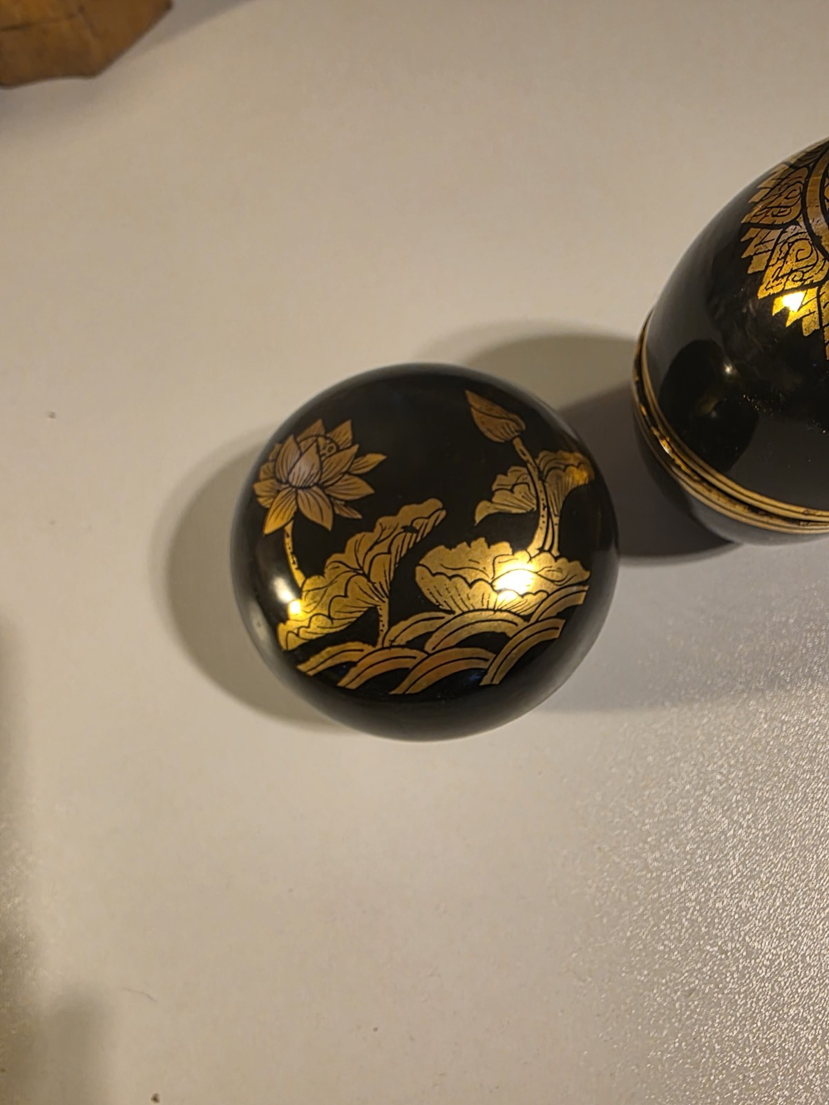 Vintage Hand Painted w/Gold Trinket Boxes