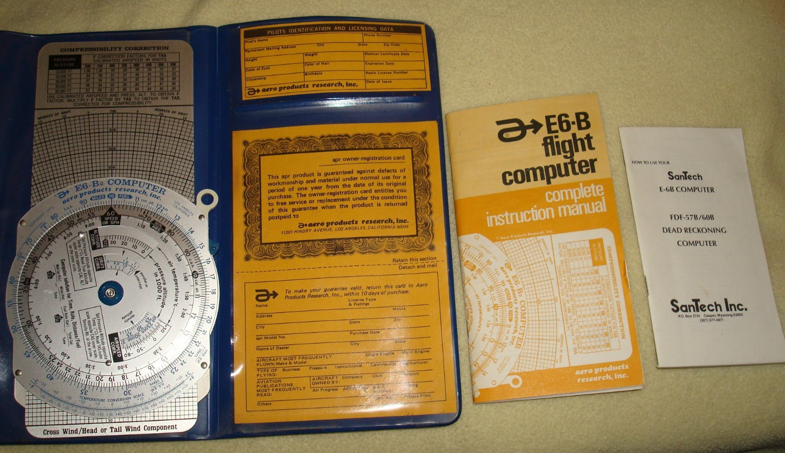 Vintage E6-B Flight Computer w/ Instructions and I.D. AERO Products Research Inc