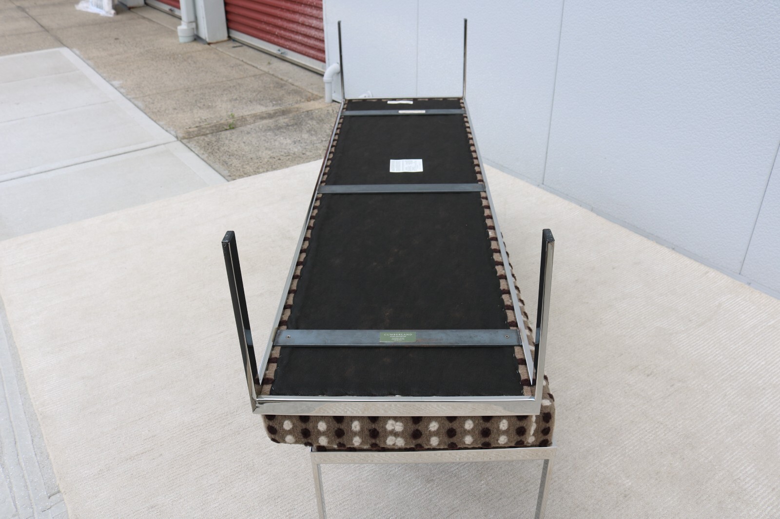 Mid-Century Modern Style Large Rectangular Cambridge Metal Bench by Cumberland