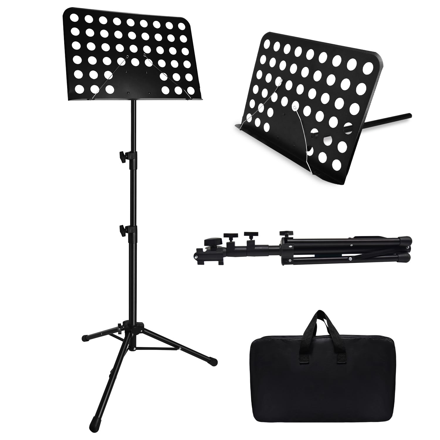 57IN Sheet Music Stand, Tall Music Stand for Sheet Music High Stability, Adju...