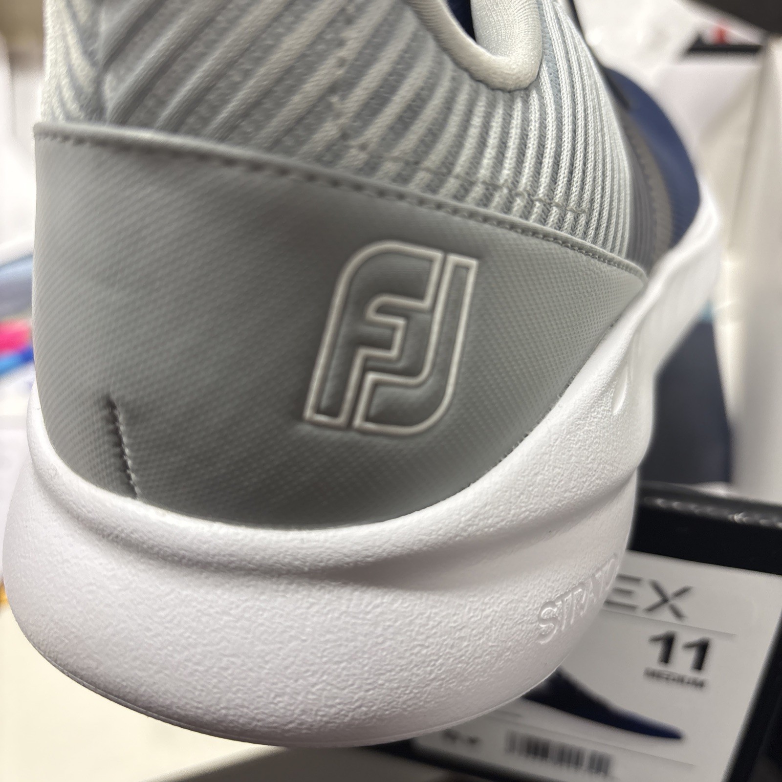 NIB MEN'S FOOTJOY 56285 FOOT JOY FJ FLEX GOLF NAVY/GREY/WHITE Size 11 And 10.5