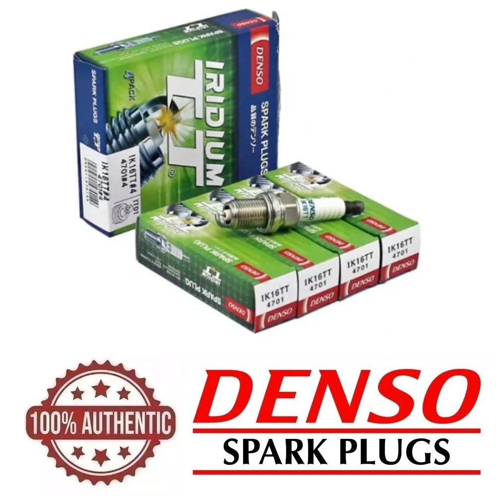 New Set of 4 Genuine Denso Iridium TT Spark Plugs IK16TT / 4701