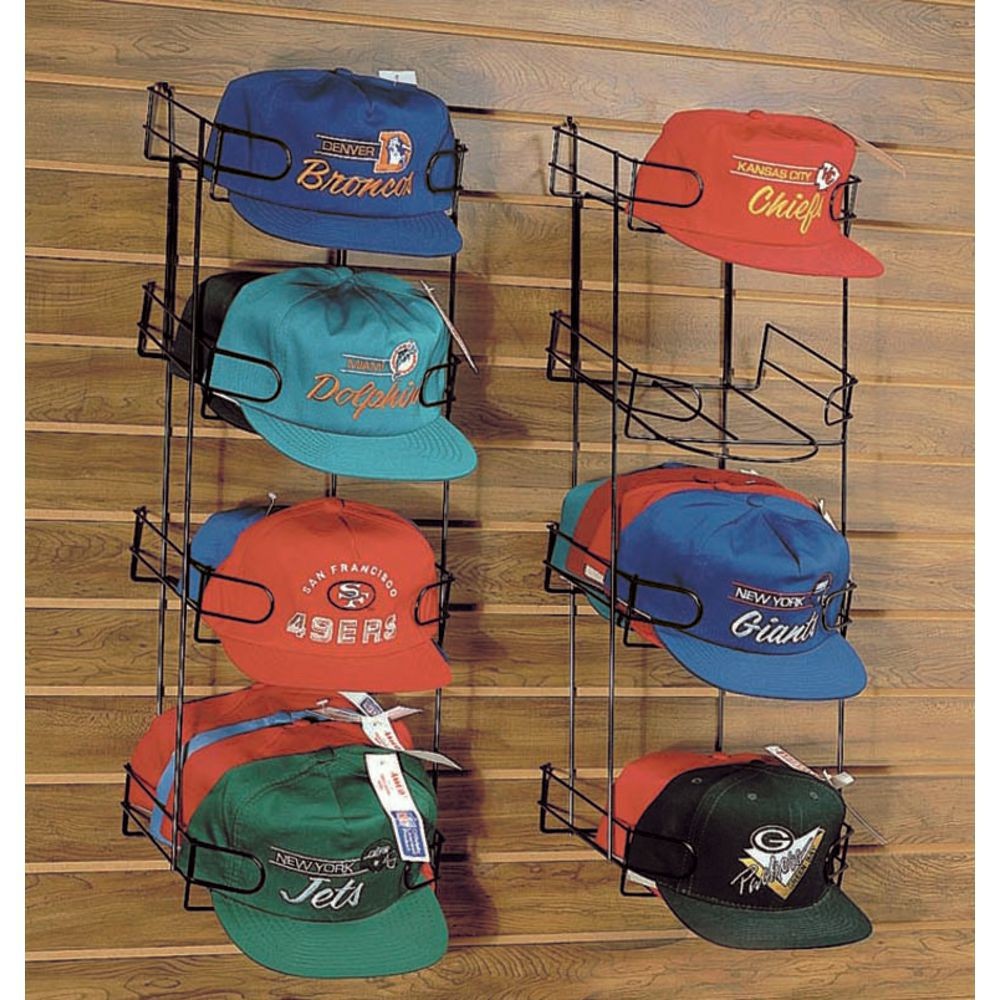 Black Metal Slatwall Hat Display