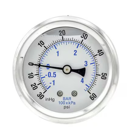 Pic Gauges Pro-202L-254Cd Industrial Compound Gauge, 30 To 0 To 60 Psi, 2 1/2