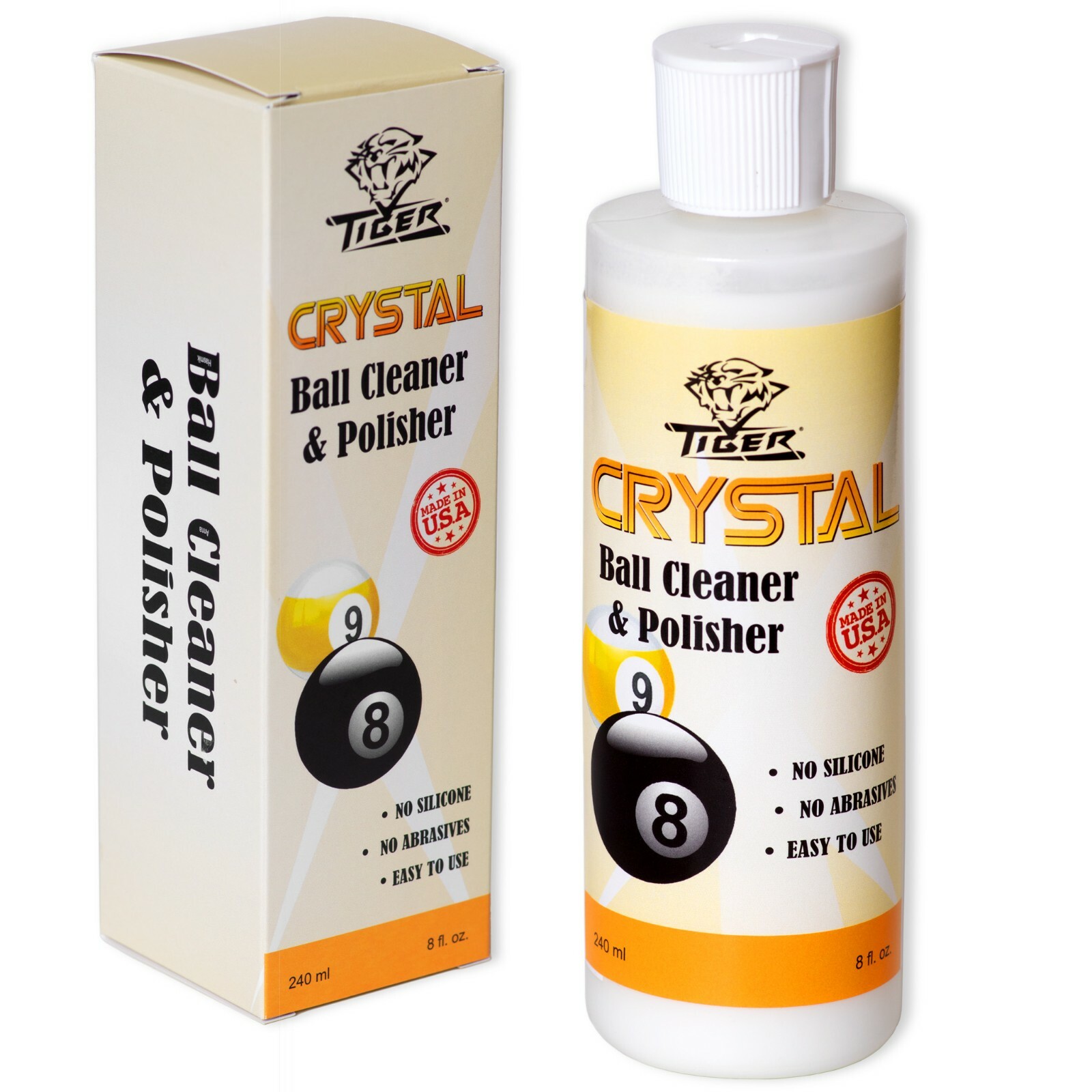 TIGER Crystal Billiard Ball Cleaner and Polisher 8 fl oz - AUTHORIZED DEALER