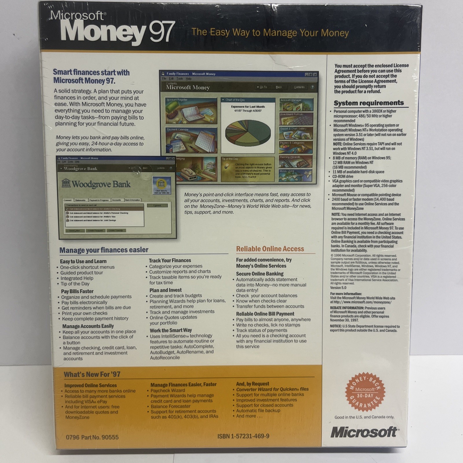 RARE Promo Sample | Microsoft Money 97 PC CD ROM Version 5.0 Retail Box Complete