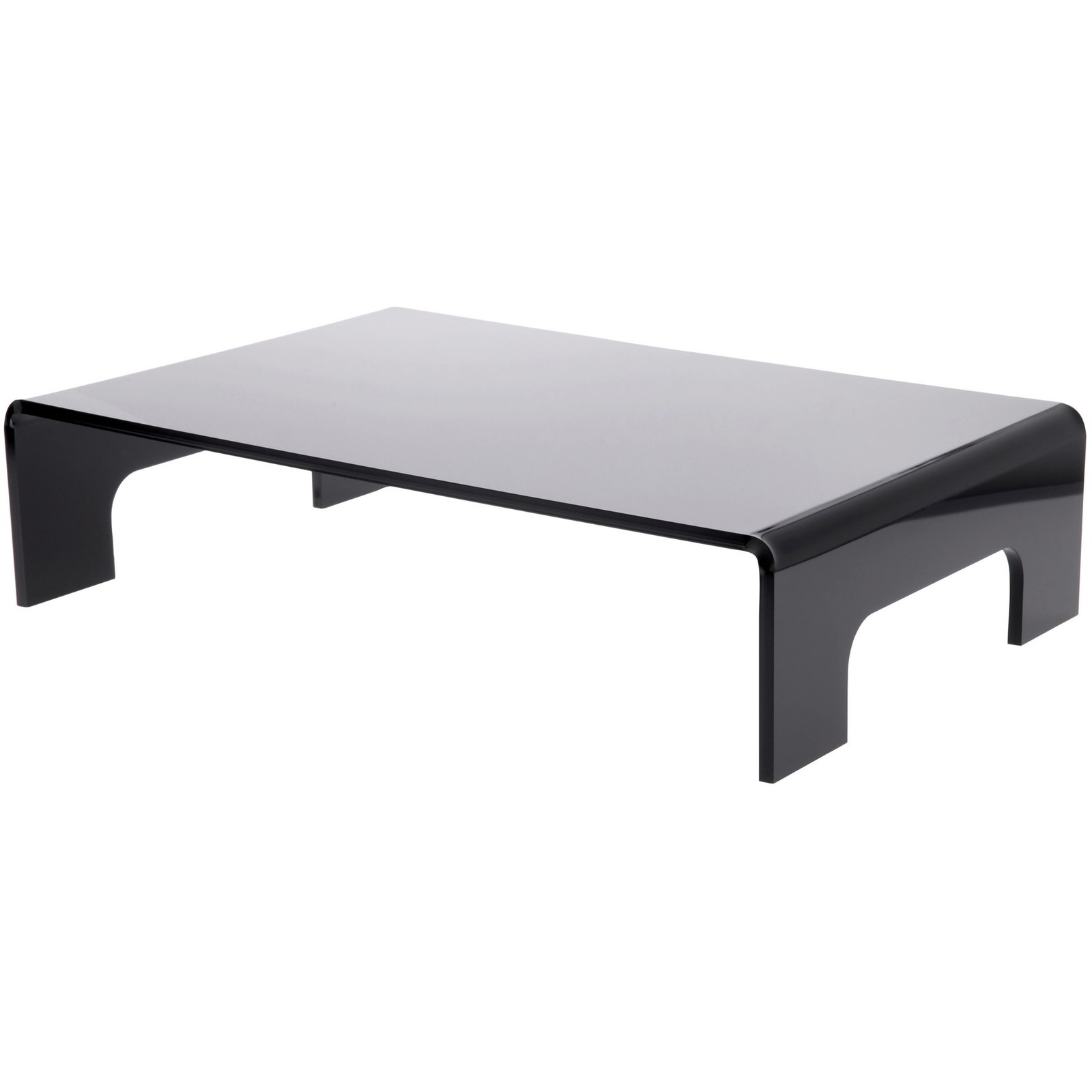 Plymor Black Acrylic Display Riser with Tray Handles, 5" H x 21" W x 14" D