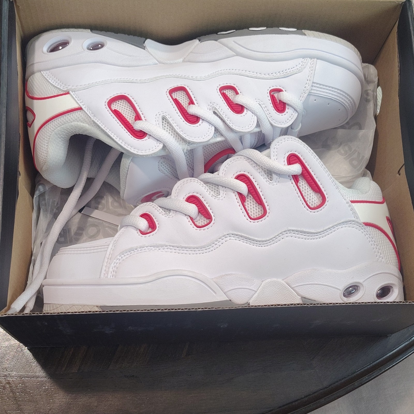 Osiris D3 OG Skateboarding Shoes White/Red/Grey US Size 7.5 Medium