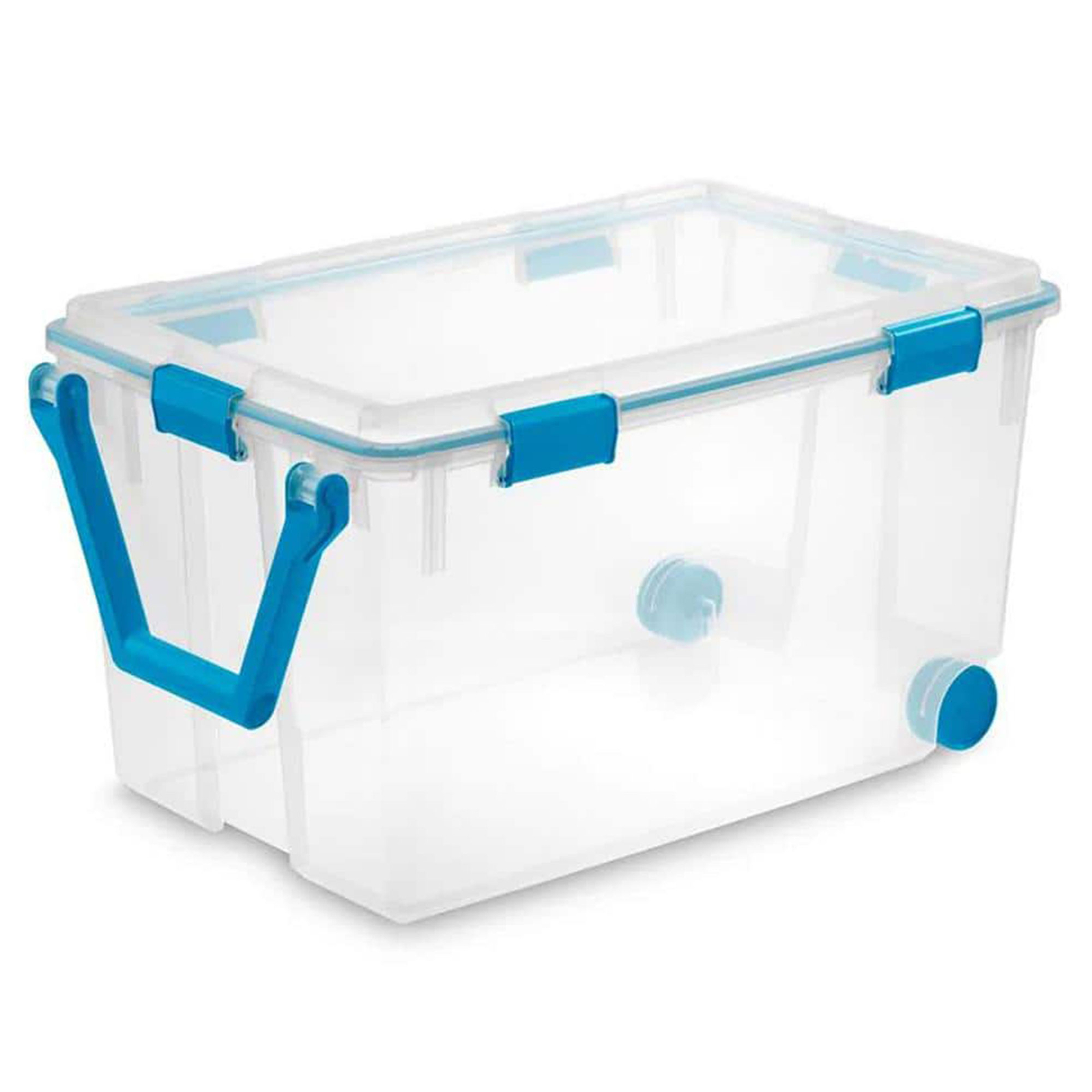 Sterilite 120 Qt Wheeled Gasket Box Stackable Storage Bin with Latch Lid, 3 Pack