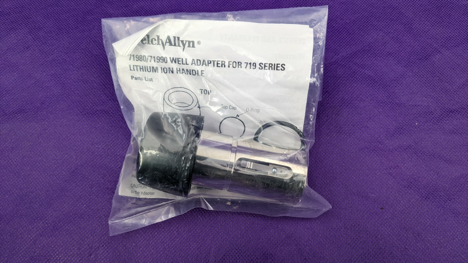 Welch Allyn 71980 Well Adapter for 719 Series Lithium Ion Handle w/ O-Ring - NEW
