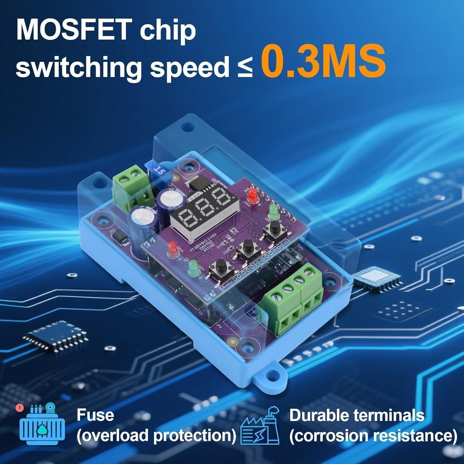 Automatic Transfer Switch 8A, Dual Power Backup Module for Solar & Battery, Seam