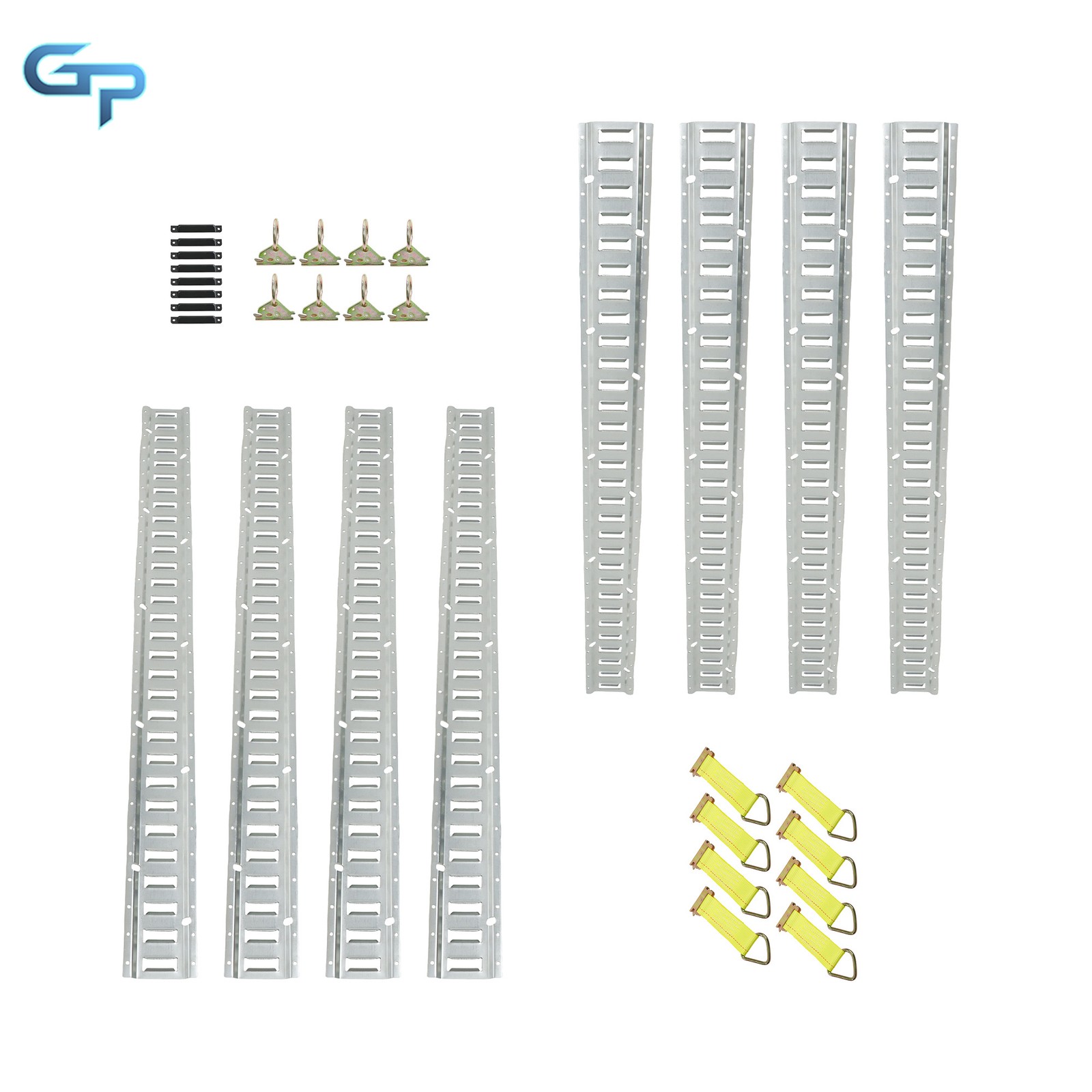 32PCS 8× 5FT E-Tracks 8x D-Rings 8x O Rings 8x End Caps For Bikes