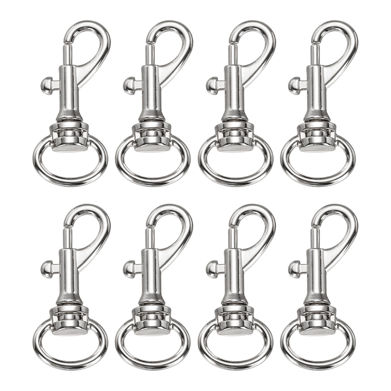 Swivel Eye Bolt Snap Hook 8PCS Single Ended Bolt Snap Clips, Silver White
