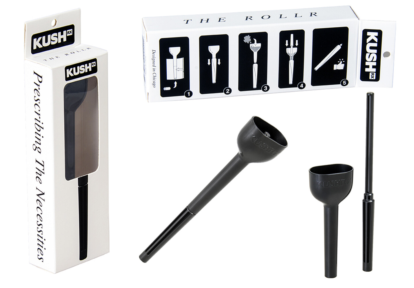 KushRx The Rollr All in One Rolling Tool Cone Roller and Filler Roller