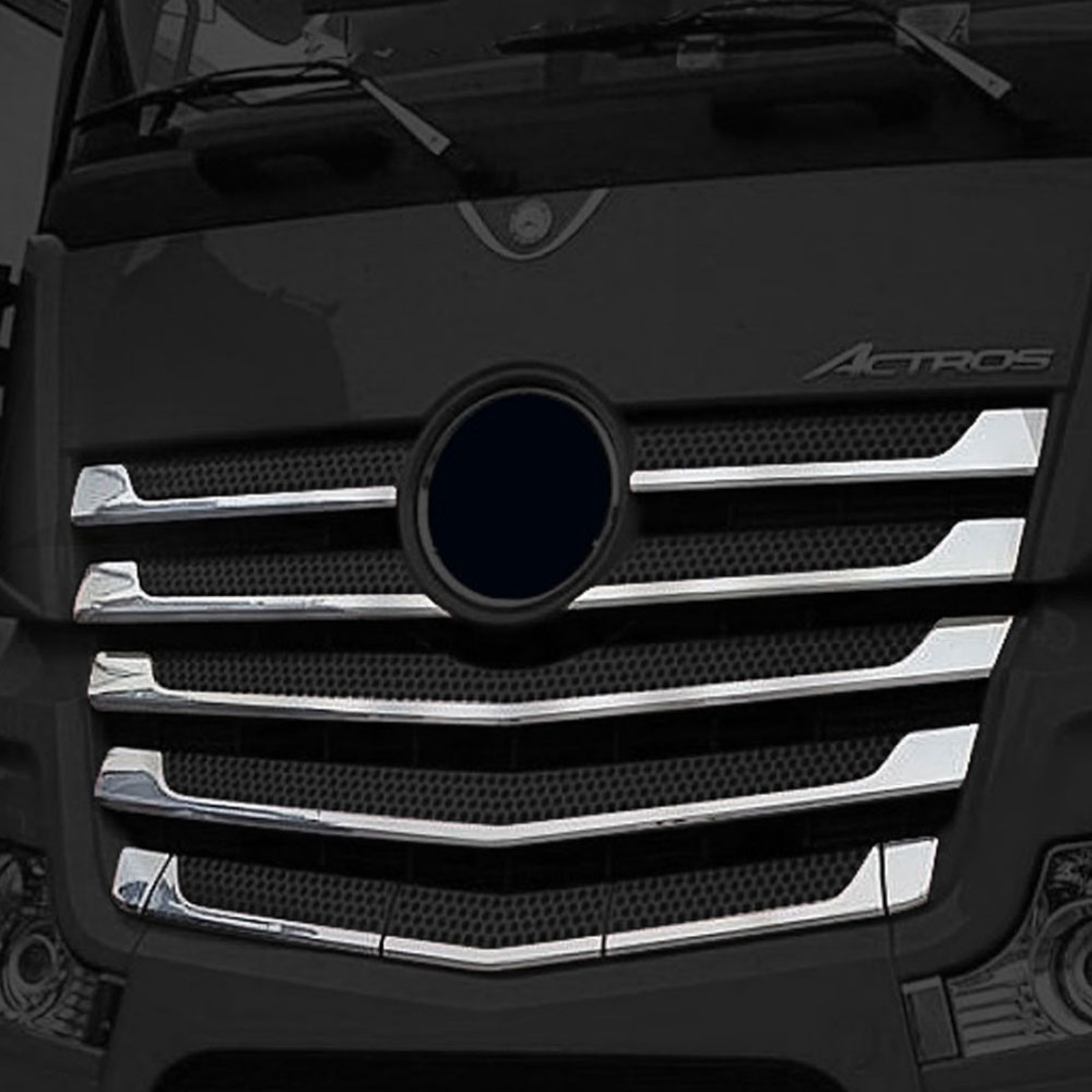 Mercedes ACTROS MP4 -MP5 Wide Cab Chrome GRILL (Press) 13Pcs Stainless Steel