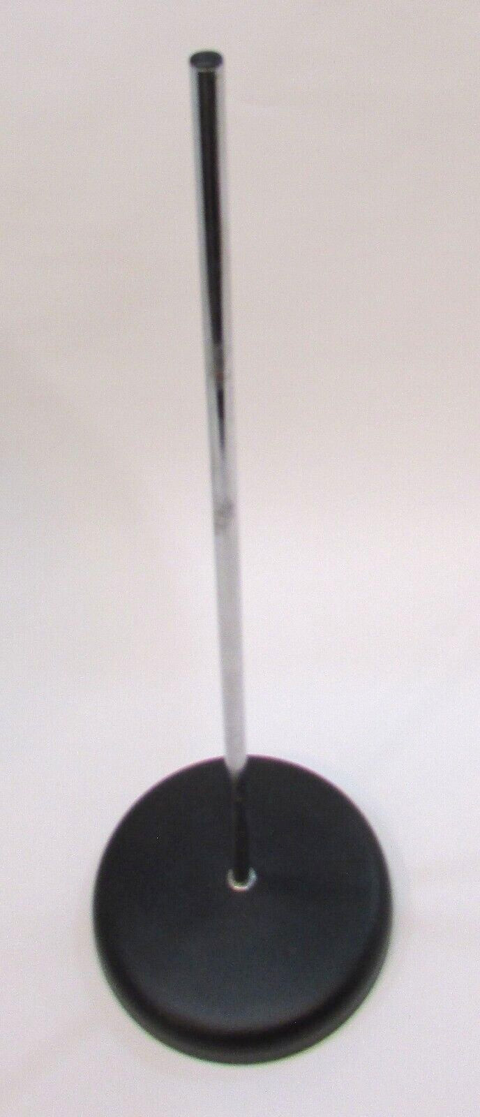 Store Countertop 18" Display Rod Stainless Steel with Black Iron 6" Round Base