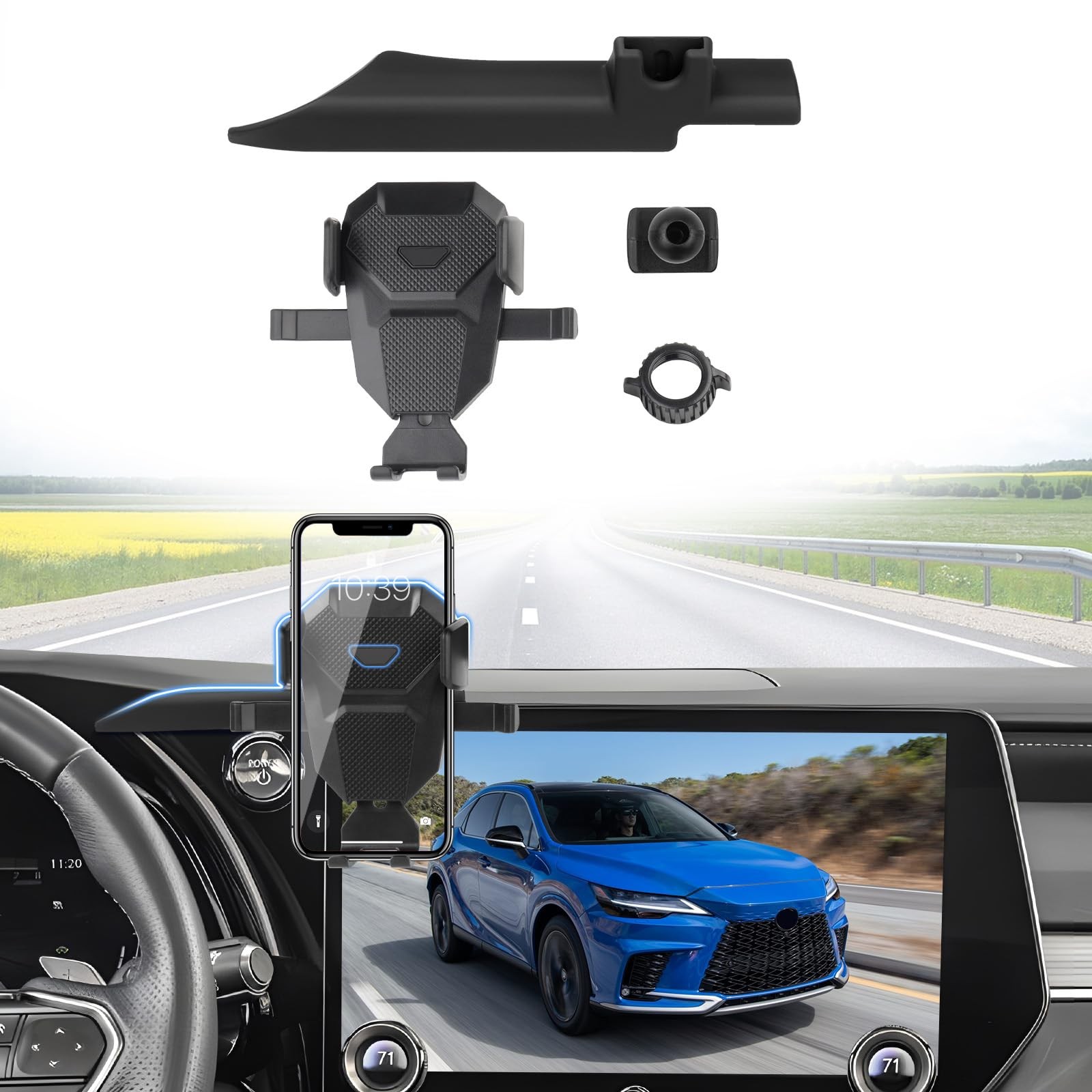 Adjustable Car Phone Mount for Lexus RX 2023-2025, Ultra Stable GPS Holder