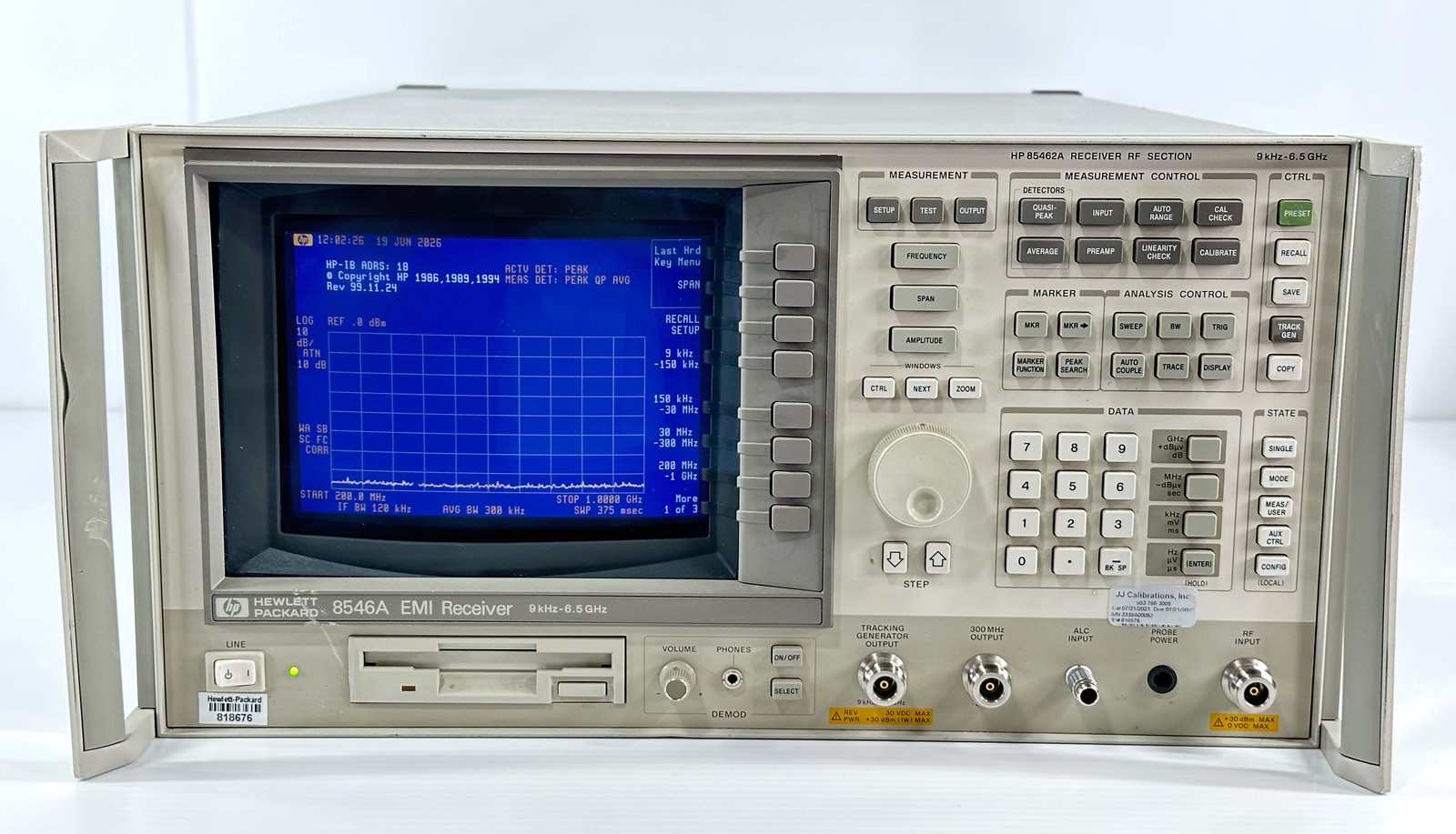 HP Hewlett Packard 85462A EMI Receiver 9kHz-6.5GHz RF Section