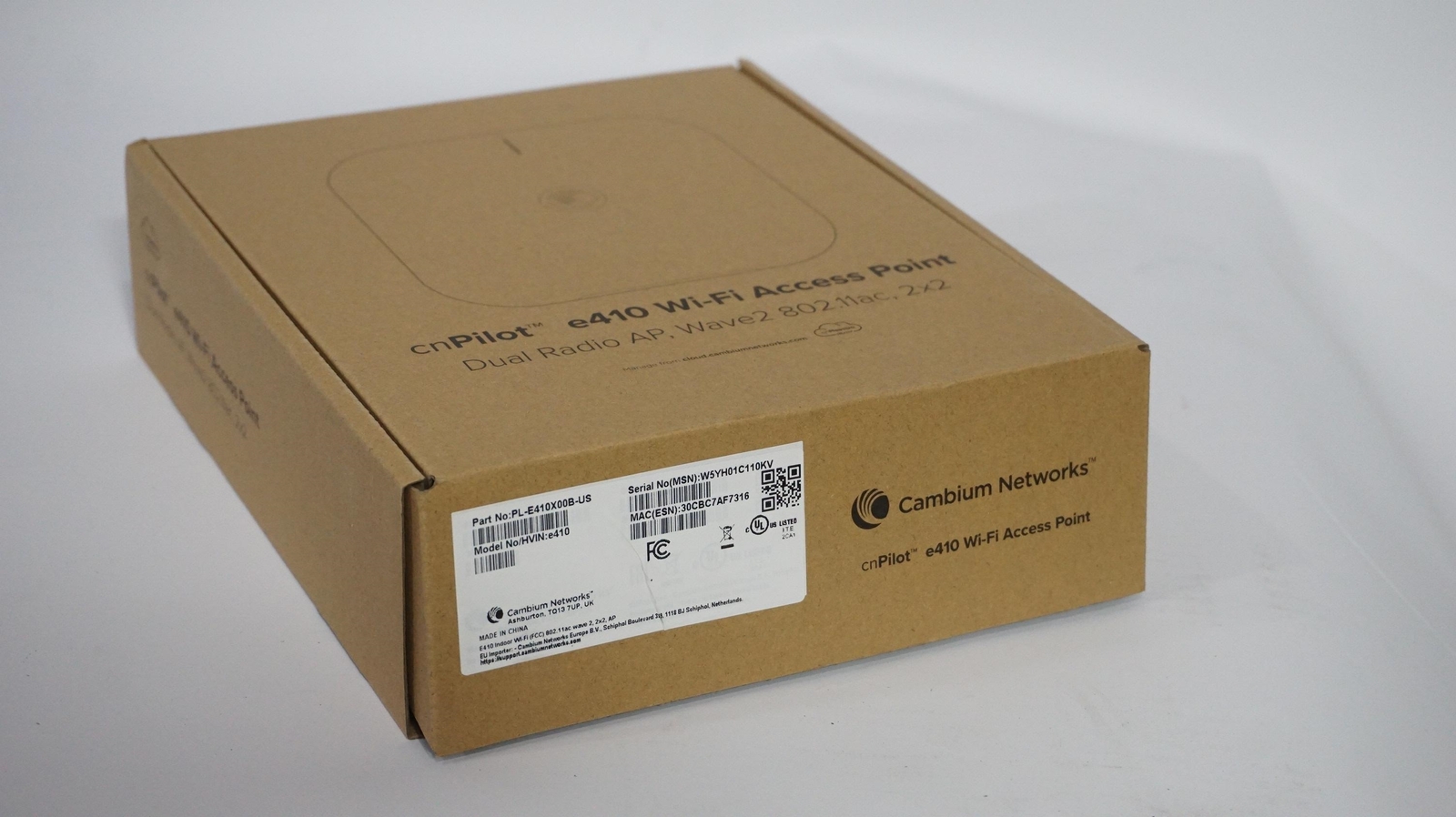 NEW CAMBIUM CNPILOT E410 WI-FI 5 DUAL-BAND 802.11AC WAVE 2 ACCESS POINT 25dBm