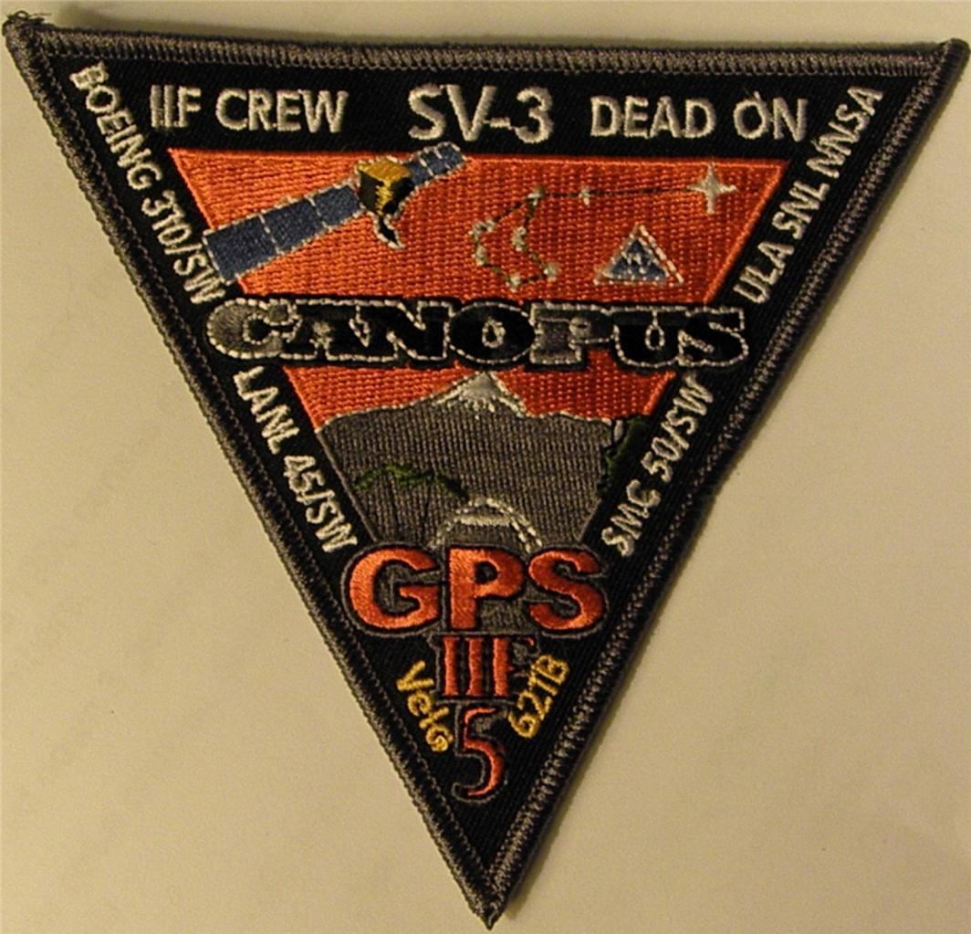 GPS IIF-5 SV-3 PATCH USAF GLOBAL POSITIONING SATELLITE CANOPUS
