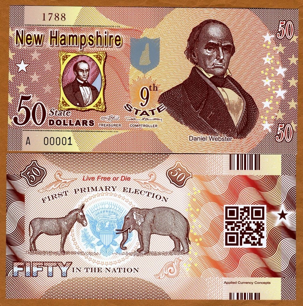 USA States, New Hampshire, $50, Polymer, ND (2014), P-N/L, UNC