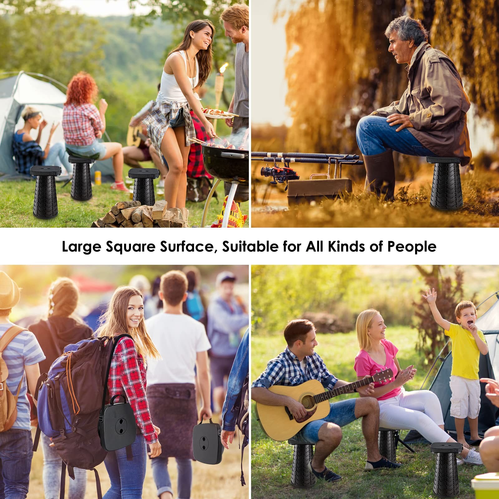 Collapsible Stool with Soft Removable Cushion & Waterproof Carry Bag - Lightw...