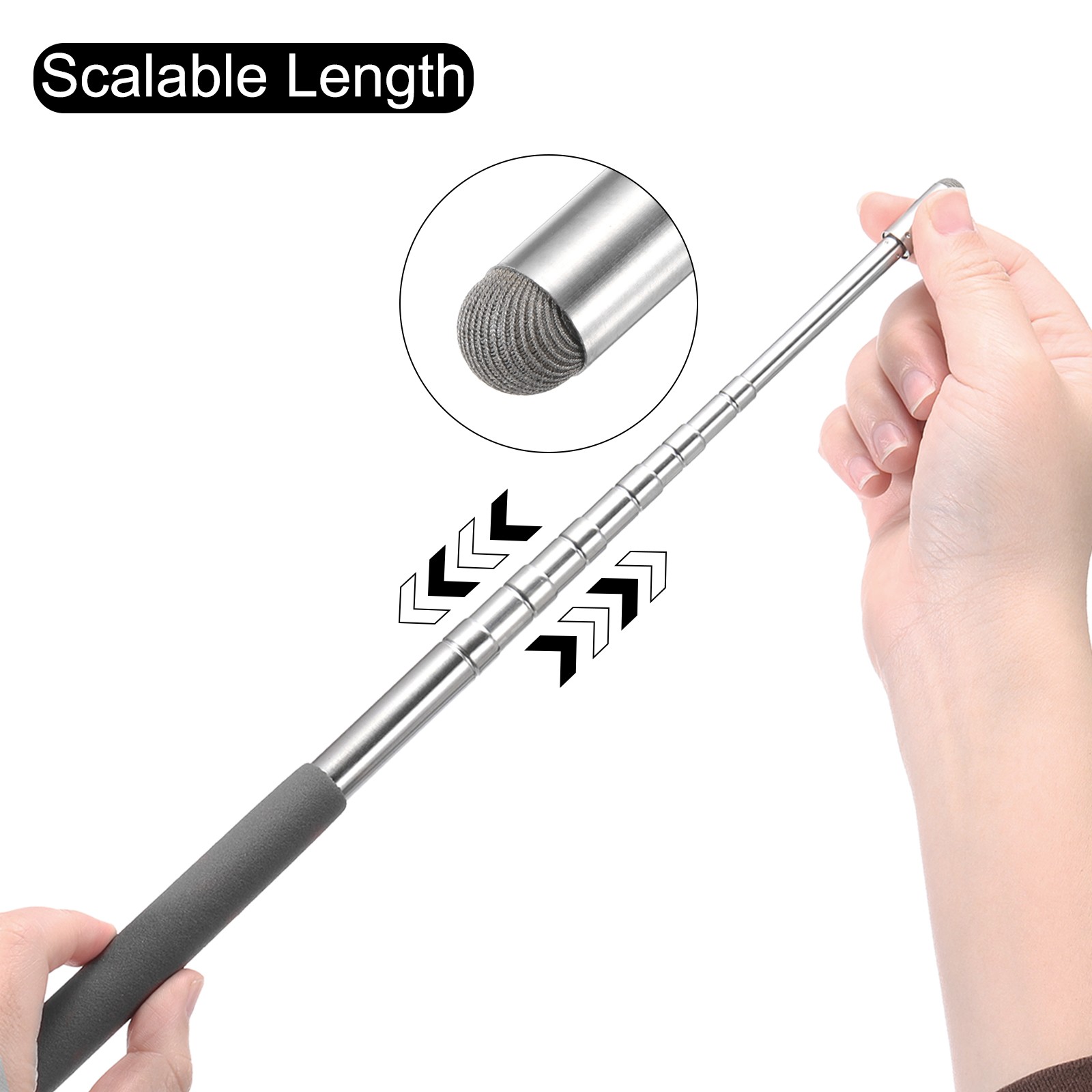 2pcs Telescopic Teachers Pointer Teaching Pointer 39 Inch, Black