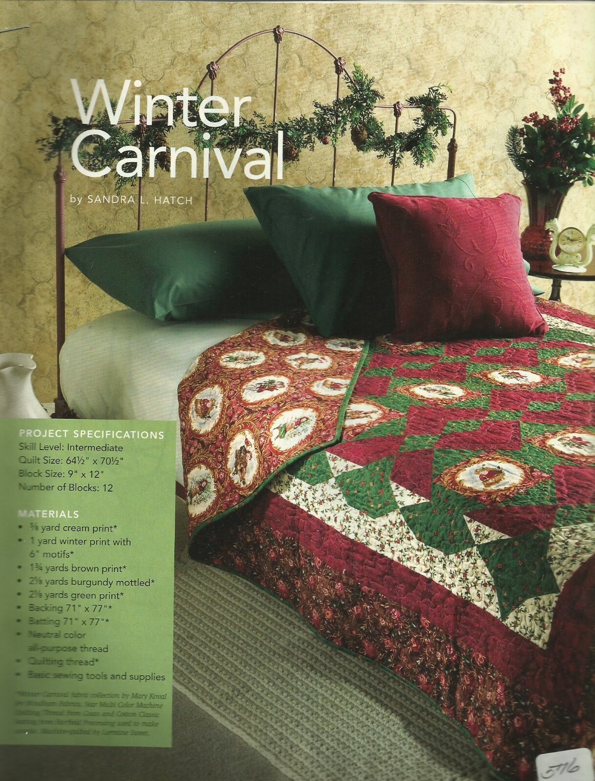 E0289 WINTER CARNIVAL  QUILT  PATTERN/INSTRUCTIONS