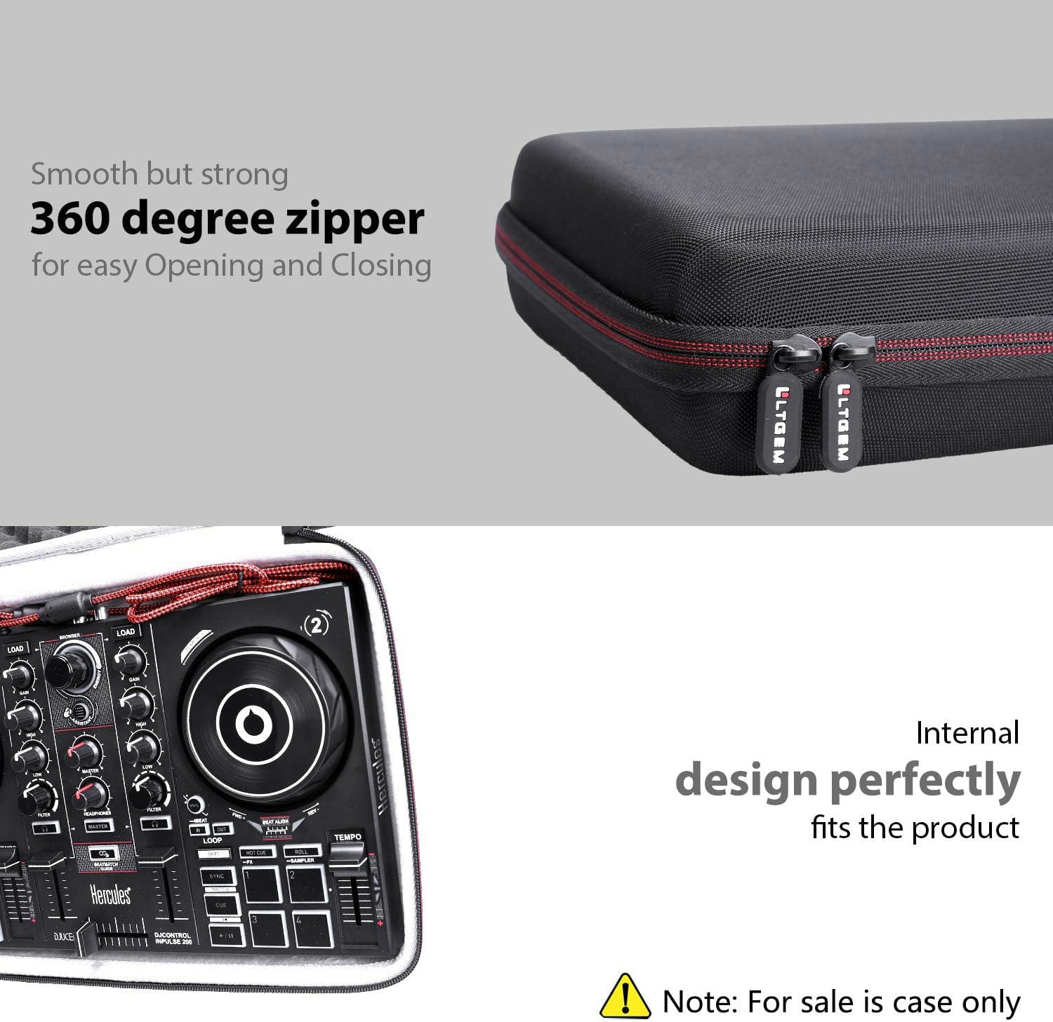LTGEM DJ Controller Case for Hercules DJControl Inpulse 200 / DJControl Inpulse