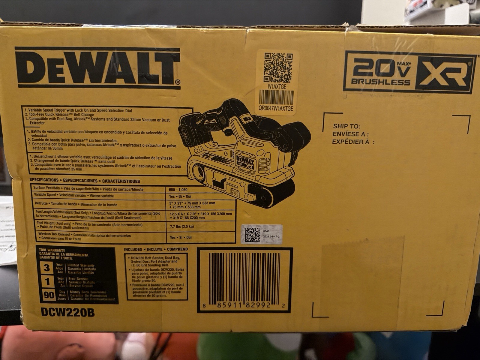 DEWALT 20V MAX XR Belt Sander (Tool Only) - DCW220B