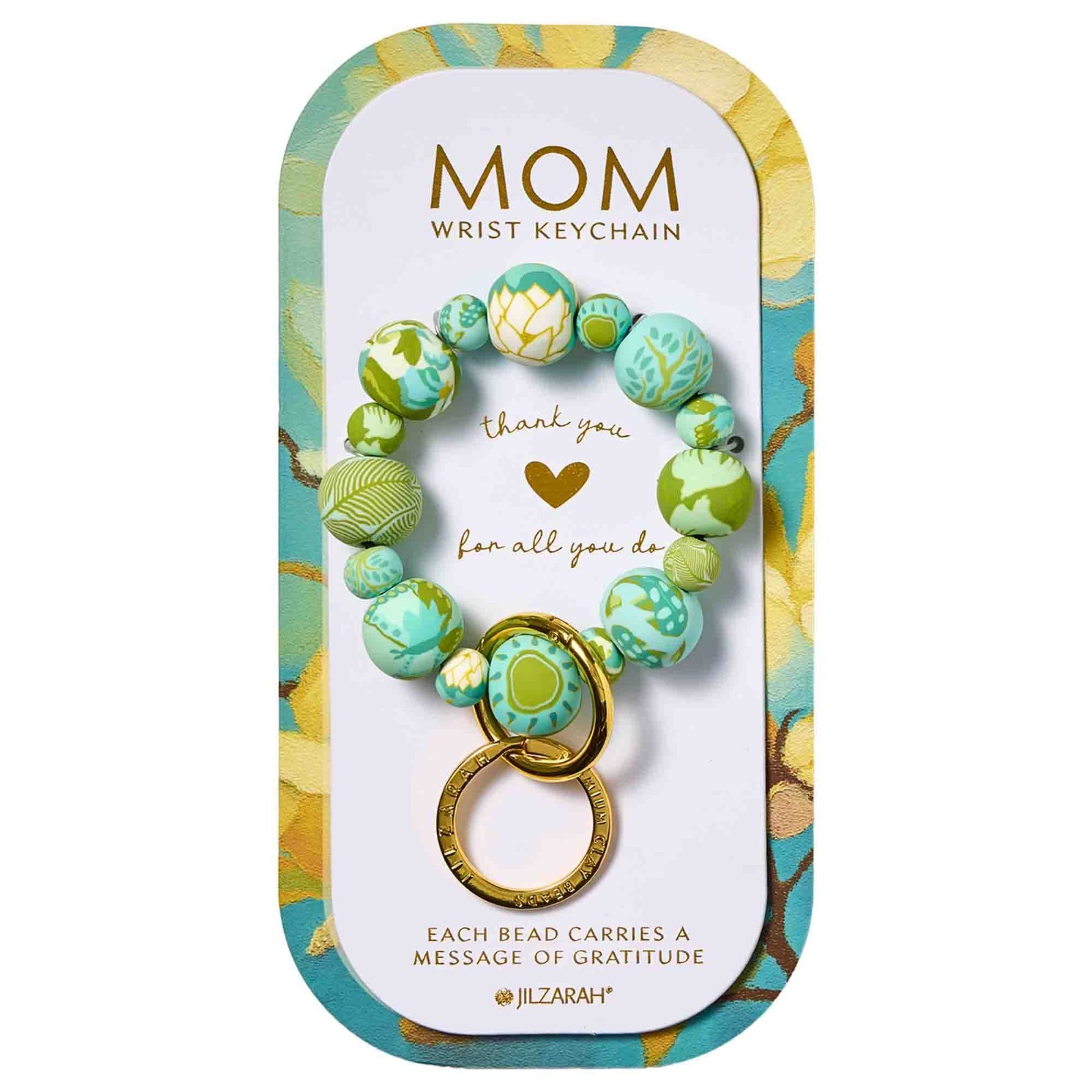NEW JILZARAH Premium Handmade Clay Beads KIND MOTHER MOM 18mm Wrist Keychain