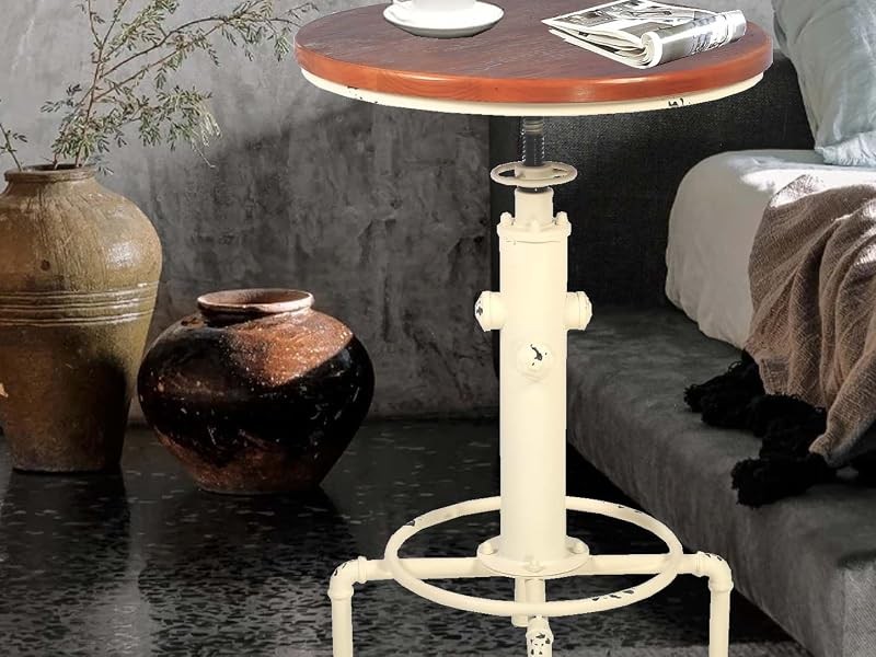 Industrial Bar Table 31.5-41.3" Adjustable Pub Table Kitchen Dining Coffee