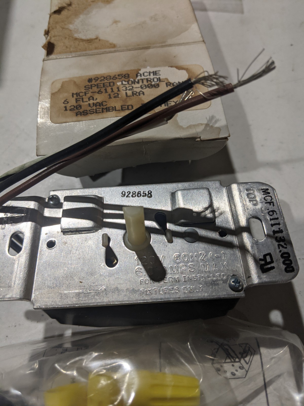 Ranco Mfc-611132-000 Speed Control Switch