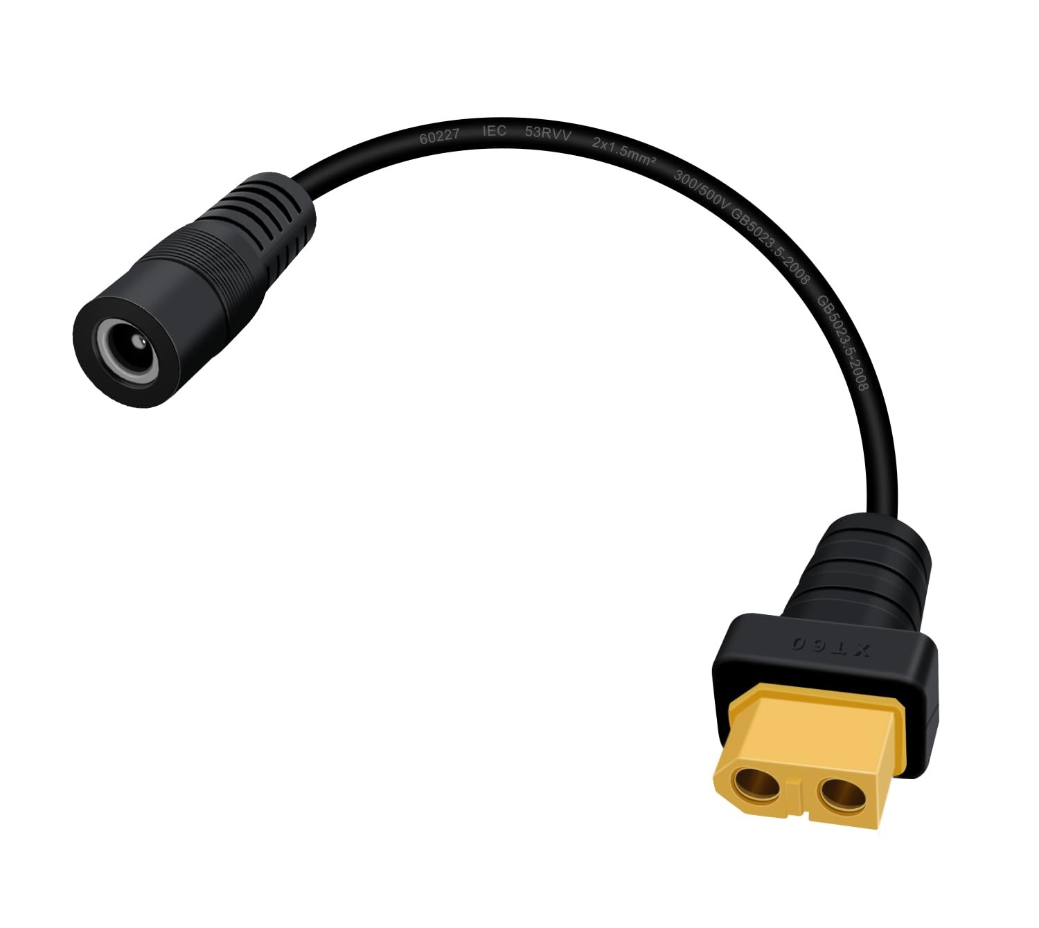 XT60 To DC5525 Female Power Cable 5.5mm X 2.5mm FPV Monitor TS100 Solder 1FT