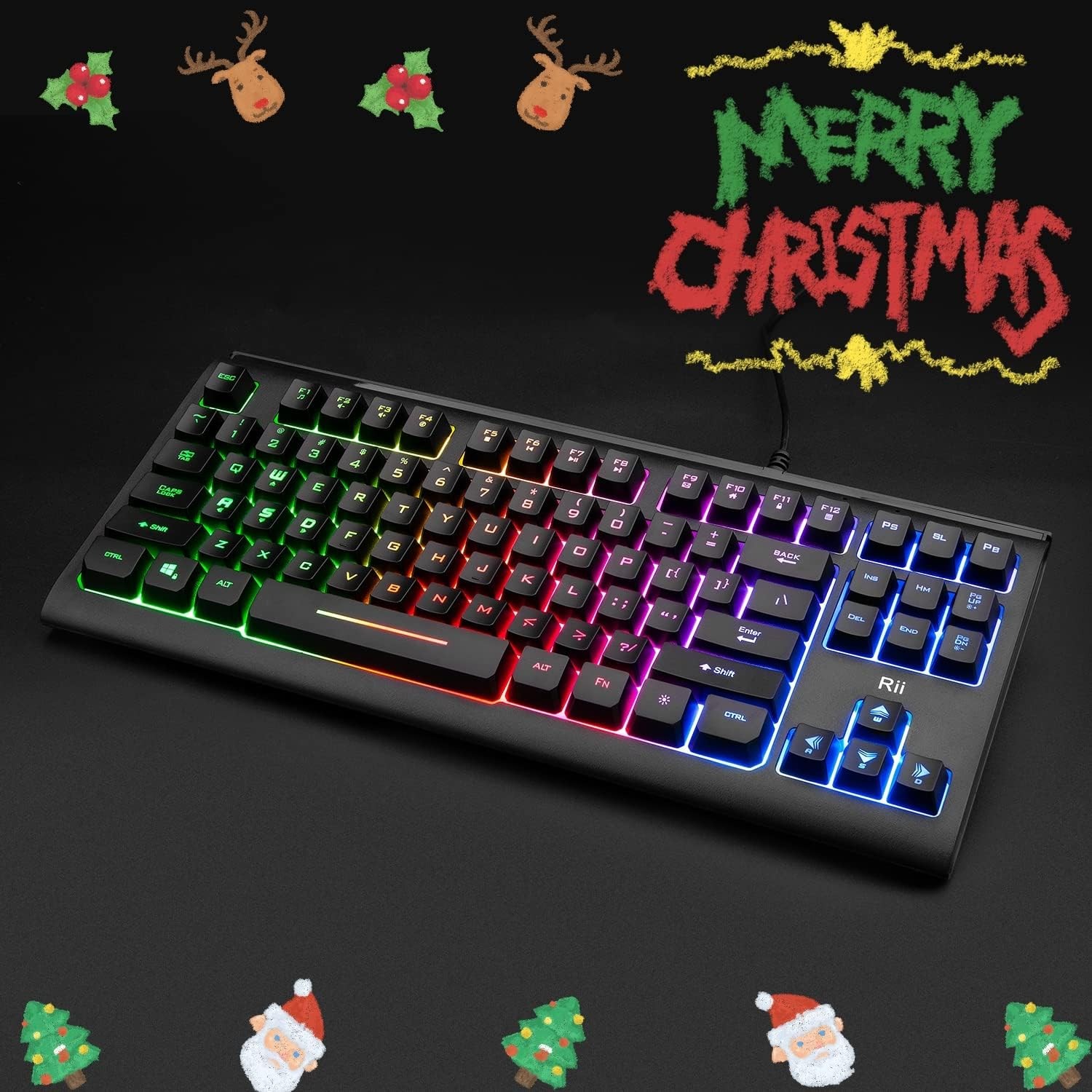 Large Print Backlit Keyboard 104 Keys Wired USB Lighted Computer Keyboard