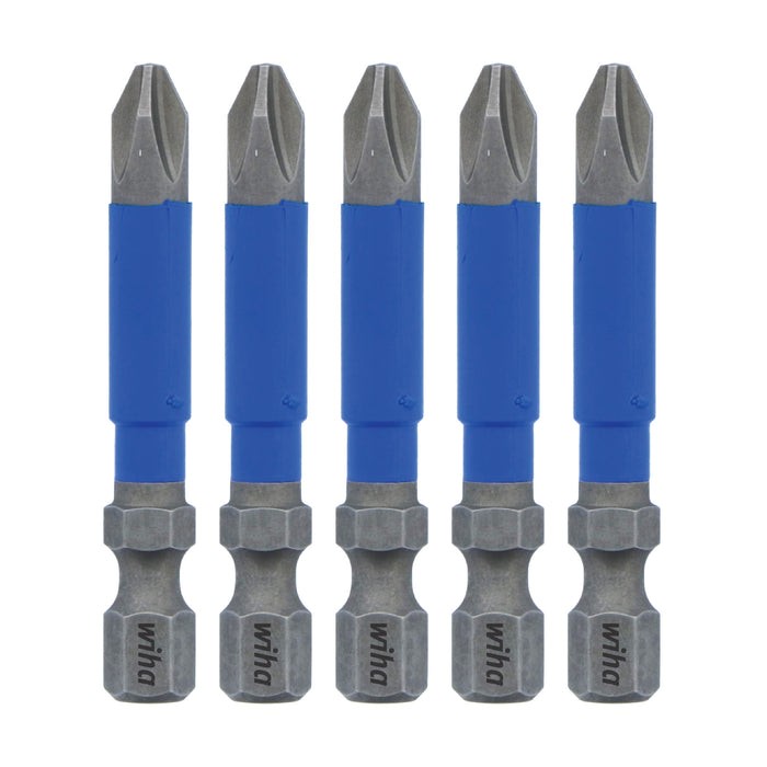 Wiha 5-Pack 2" TerminatorBlue Impact Bit Phillips #2 (70269)