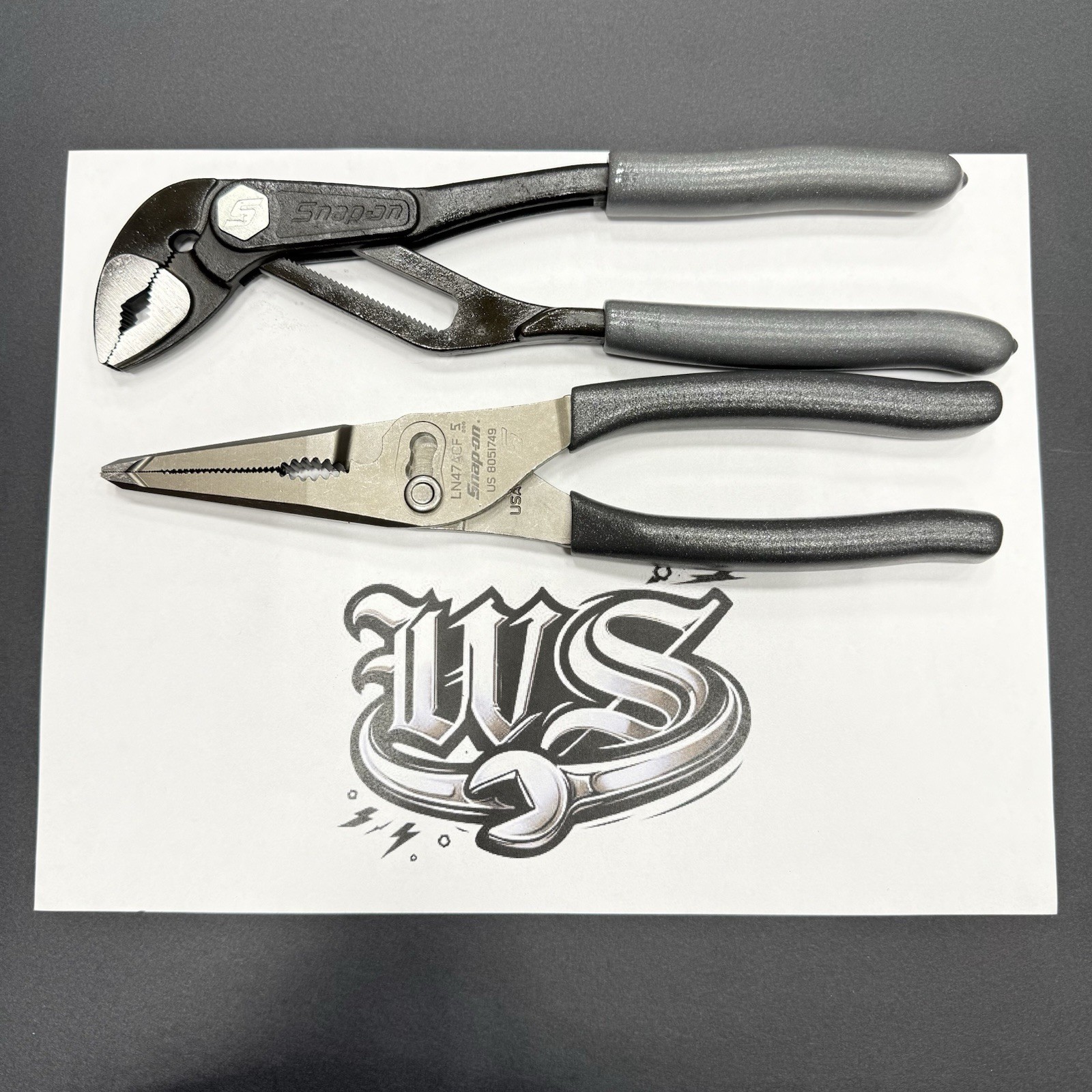 Snap-on Tools USA NEW 2pc DARK TITANIUM Assorted Pliers Set LN47ACF AWPBX10