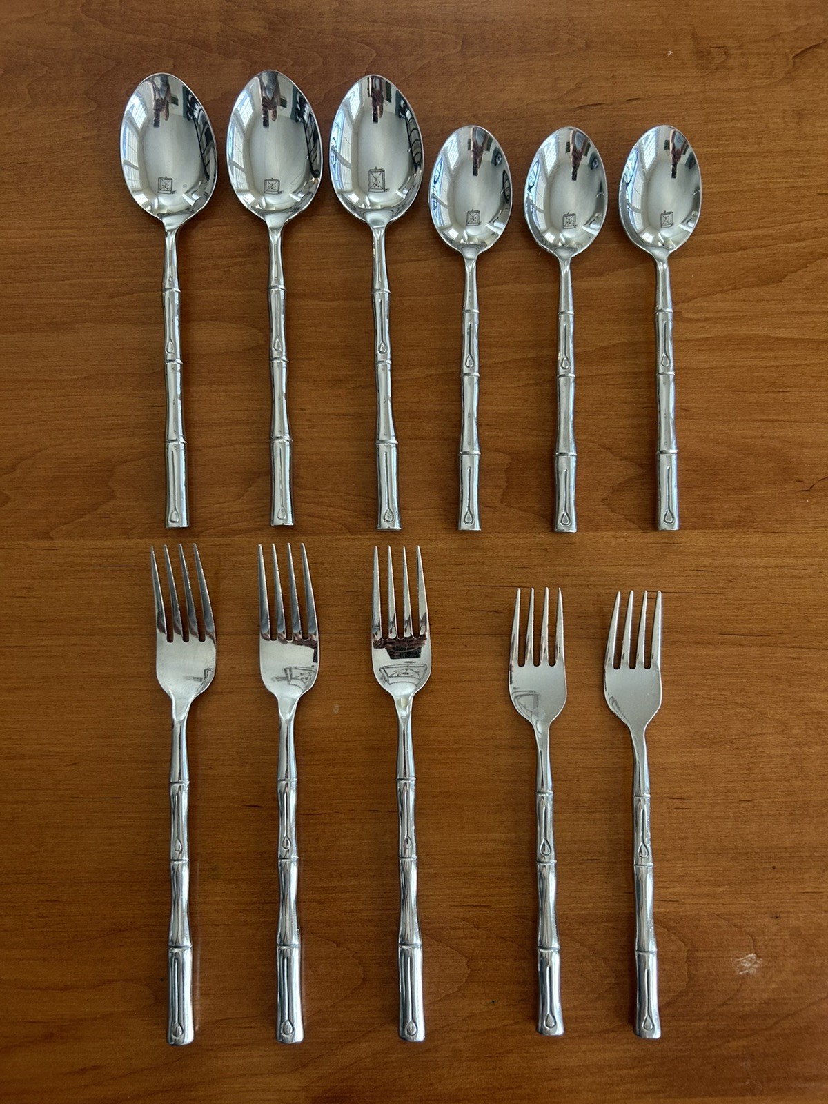 Hampton Silversmiths Bamboo Stainless Flatware Replacements Lot 11 Pieces