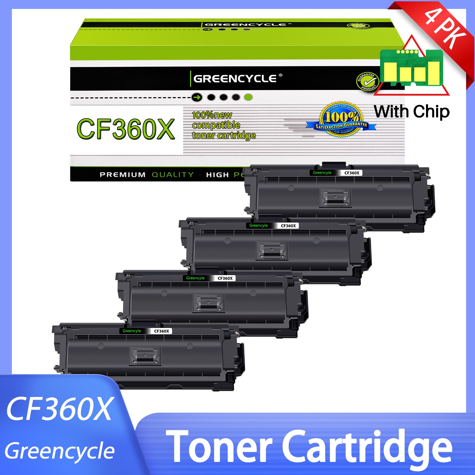 4PK CF360X 508X Toner For HP Black LaserJet Enterprise M552dn M553dh MFP M577dn
