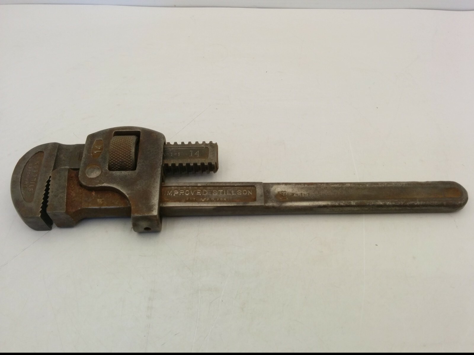 VINTAGE THE RIDGE TOOL CO. IMPROVED STILLSON #14 PIPE/MONKEY WRENCH
