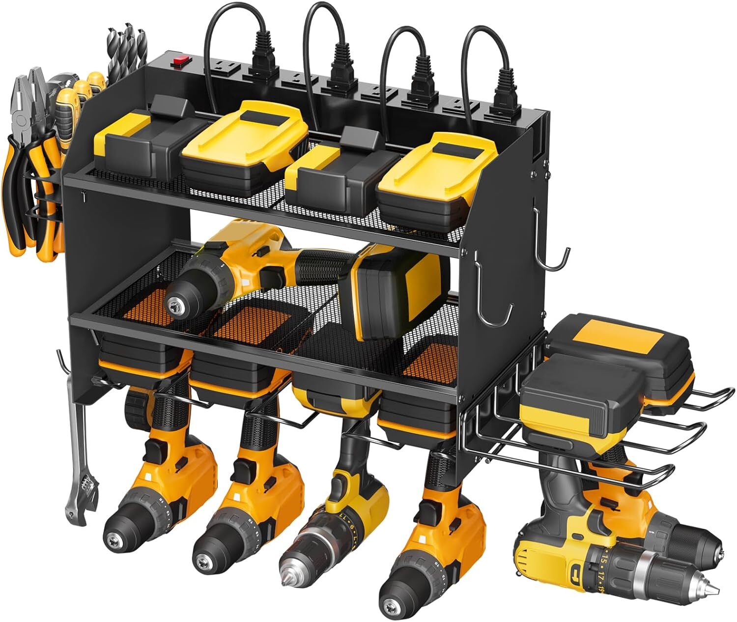 Power Tool Organizer,Wall Mounted Charging Station,Metal Rack for Garage Drill
