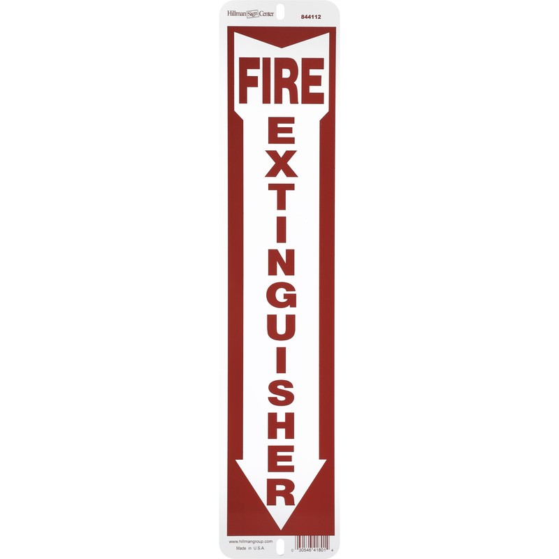 Hillman 844112 Red English Fire Extinguisher Sign 18 H x 4 W in. (Pack of 6)