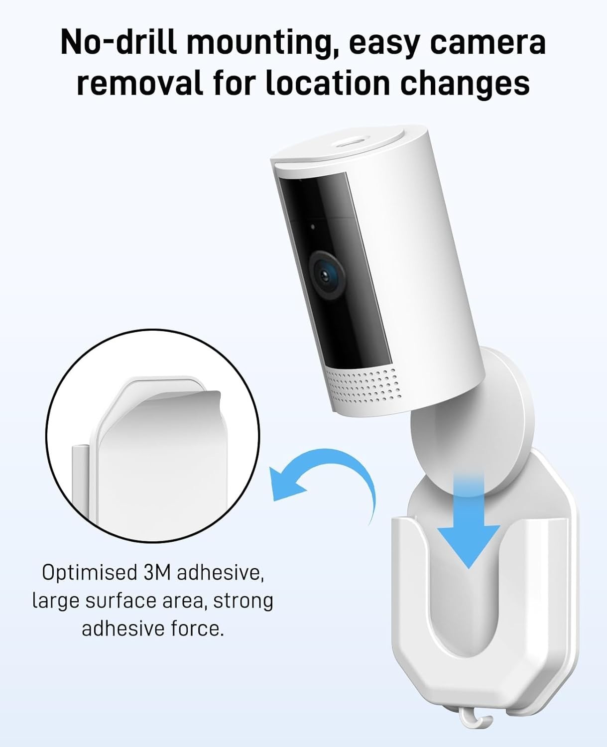 Easy Install White Adhesive Camera Bracket Set - Compatible with Ring and Blink