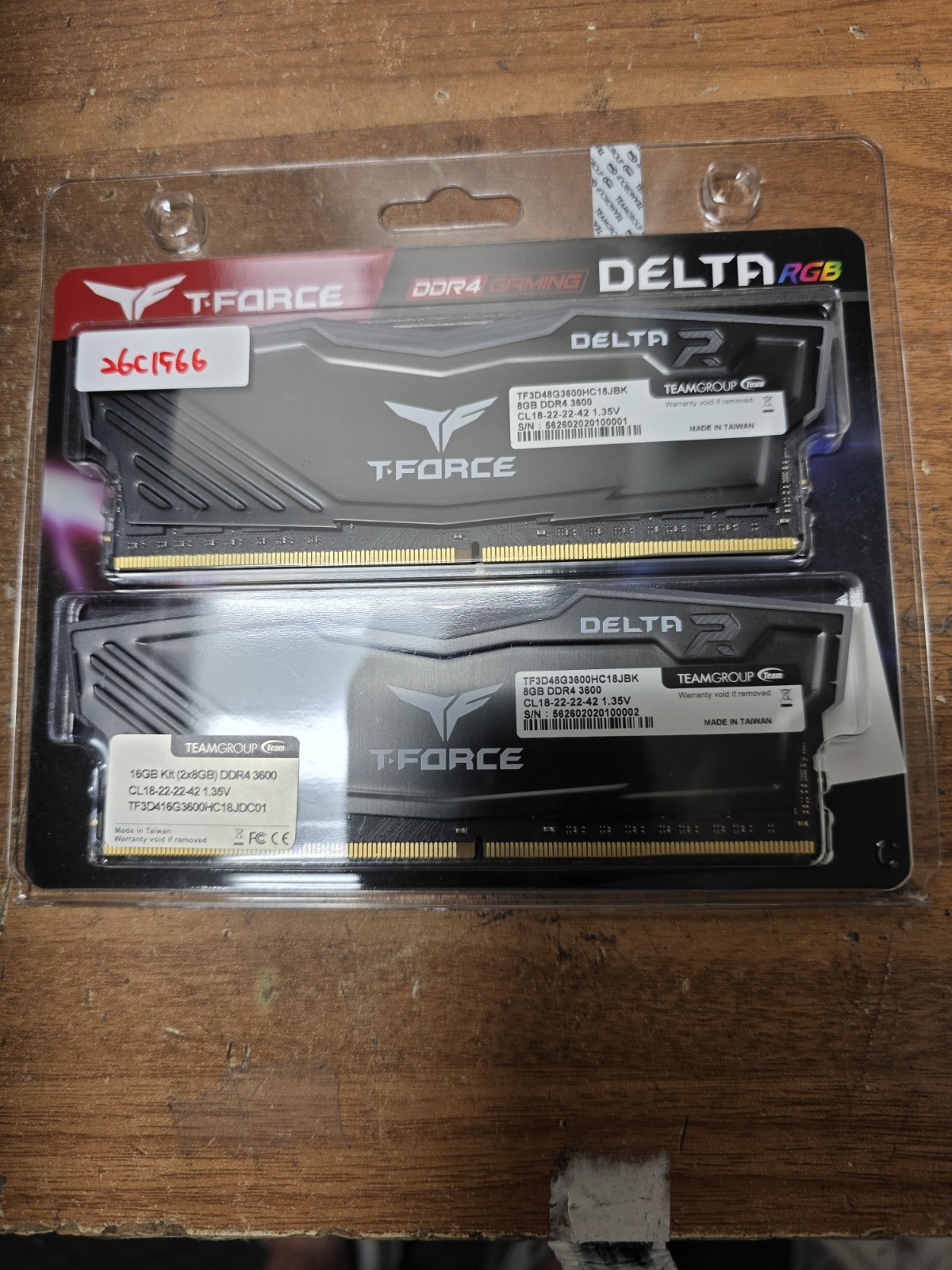 16GB Team Group T-Force Delta RGB DDR4 3600MHz CL18 Dual Channel Kit (2x 8GB)
