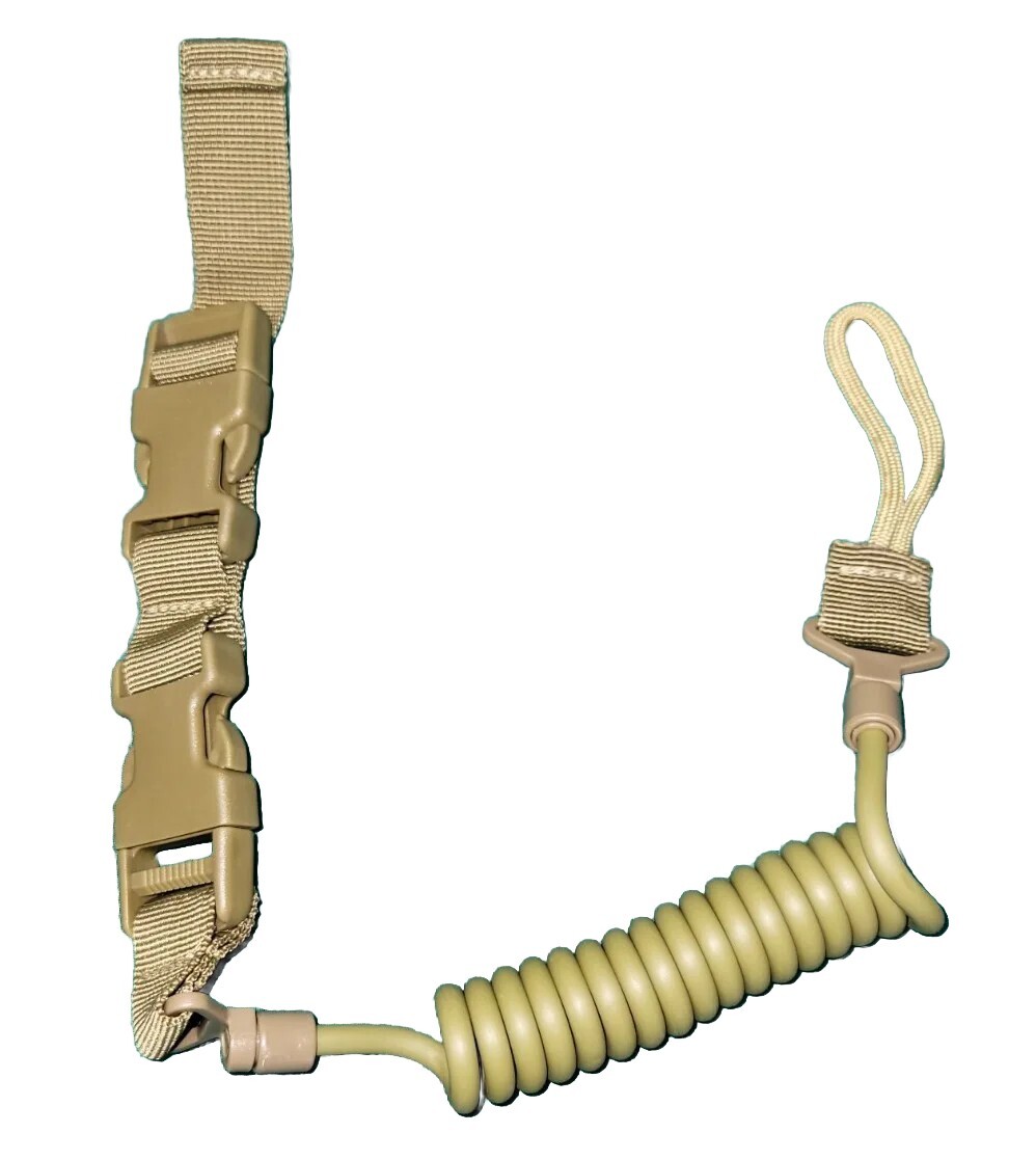 Tan Pistol Lanyard US Tactical Heavy Duty Quick Release Elastic Sling