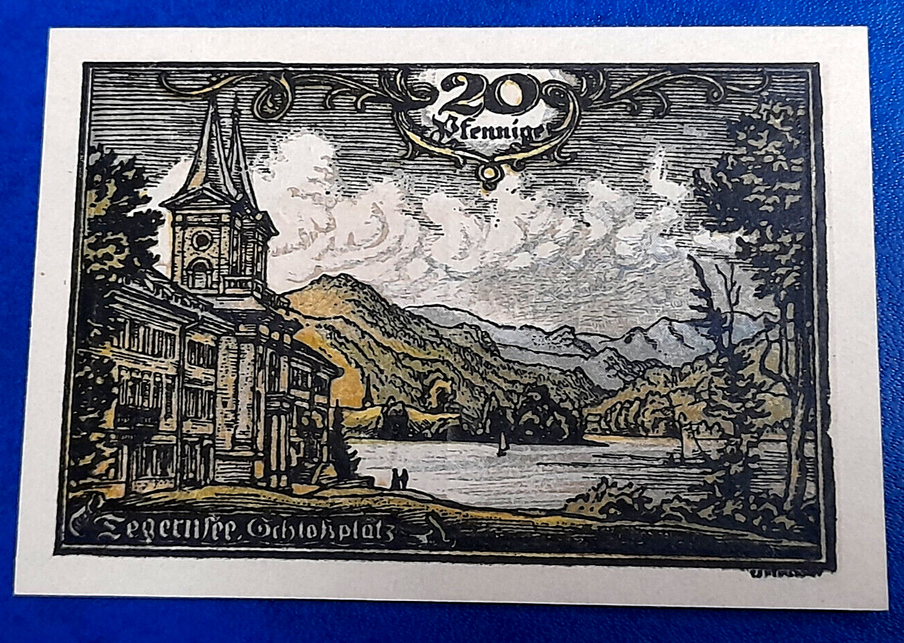 TEGERNSEE NOTGELD 20 PFENNIGE 1921 EMERGENCY MONEY GERMANY BANKNOTE (29780)